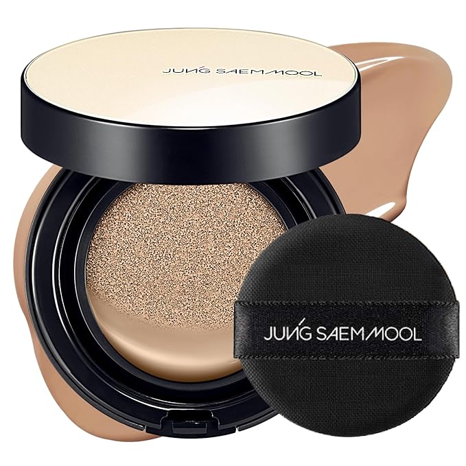 JUNG SAEM MOOL Essential Skin Nuder Cushion 25N Bronze 0.49 Fl Oz, No Refill, Natural Radiant Finish Cushion Foundation with Buildable Coverage, Lightweight Texture, Korean Foundation Makeup-BrightBean Baby