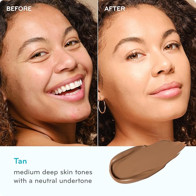 pūrlisse Ageless Glow Serum BB Cream SPF 40 - Glow BB Cream with SPF Enriched with Bakuchiol & Vitamin C to Help Improve Firmness & Reduce Wrinkles for Dewy Skin - Tan (1.4 oz)-BrightBean Baby