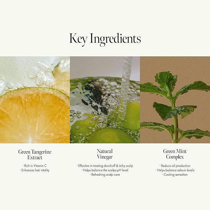 Lime Sunday Refresh Hair Vinegar with Vitamin C, Vinegar, Green Mint for Deep Cleansing Oily Scalp and Reducing Oil Production, Lime Citrus Scent, Silicone, Sulfate & Paraben Free (200ml / 6.76 fl.Oz)-BrightBean Baby