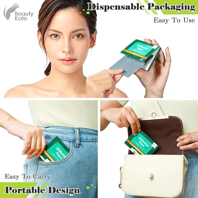 Natural Premium Oil Blotting Paper for Oily Skin with Bamboo Charcoal,26% Larger Oil Blotting Sheets for Face,Makeup Friendly Oil Absorbing Sheets 600 Sheets-BrightBean Baby