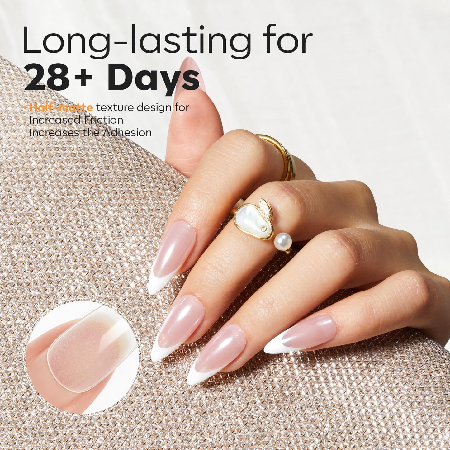 Modelones Medium Stiletto Fake Nail Tips - 510Pcs Gel Tips Pre-shaped Half Matte Full Cover Clear Acrylic Gel Kit False Press on Nails for Extension DIY Salon 15Sizes-BrightBean Baby