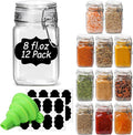 ComSaf Small Glass Jars with Airtight Lid Set of 12, Spice Jars 8 oz, Mason Jar 8 oz, Small Canning Jar, 8oz Jars with Lids for Kitchen, Jam, Jelly, Honey, Dessert, Salad, Shower Wedding Favors