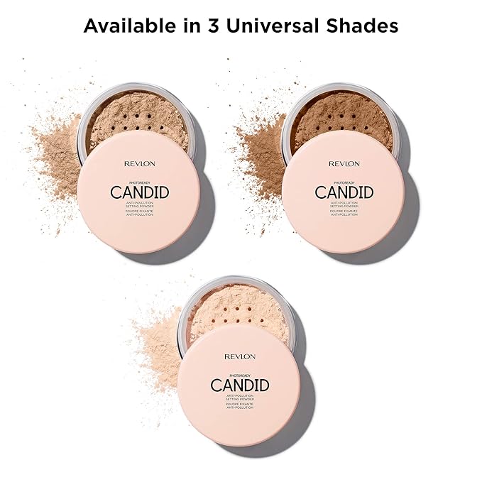 Revlon PhotoReady Candid Setting Powder, with Anti-Pollution, Antioxidant Ingredients, without Parabens, Pthalates and Fragrances; Shade 002 .34 Fluid Oz-BrightBean Baby