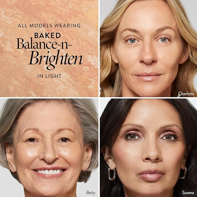 LAURA GELLER NEW YORK Award-Winning Baked Balance-n-Brighten To Go Travel Size Color Correcting Powder Foundation - Light - Buildable Light to Medium Coverage - Demi-Matte Natural-BrightBean Baby