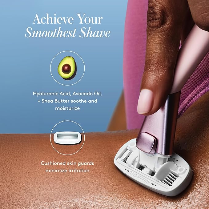 Women's Razor Shave Kit, 1 Rose Razor Handle + 6 Blade Refills-BrightBean Baby