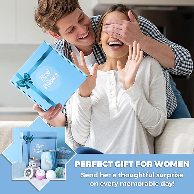 Spa Kit for Women - Spa birthday gifts for women - Relaxing Spa kit Basket- Self Care Package for women - lavender Relaxing Spa Gift Set - Spa Gift Set for Women, Sisters and Mothers Day-BrightBean Baby