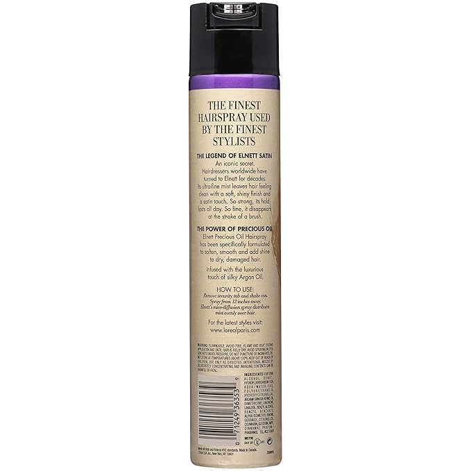 L'Oreal Paris Elnett Satin Precious Oils Hairspray 11 Ounce (1 Count)-BrightBean Baby