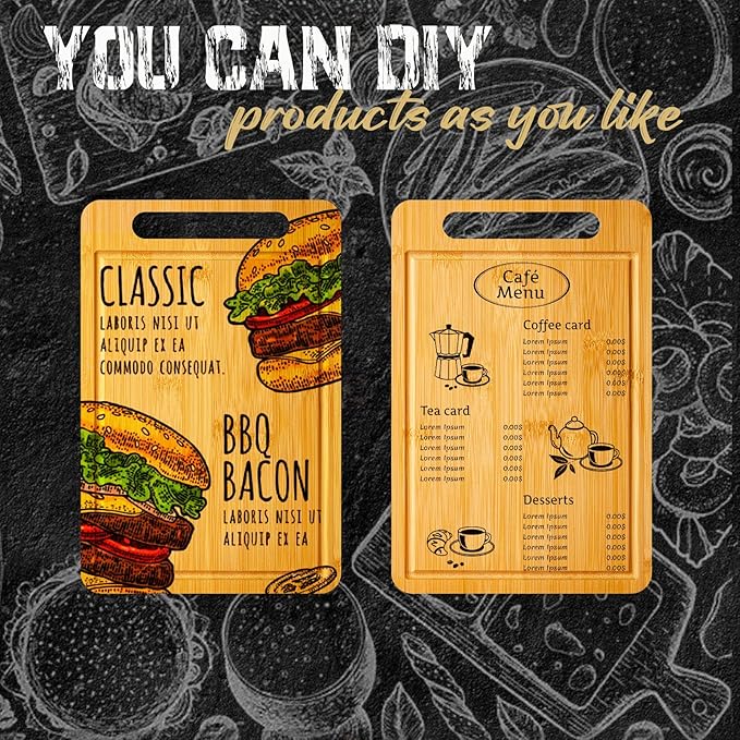 Nuenen 30 Pcs Bulk Wood Cutting Board with Handle 12 x 7.8 Inch Acacia Bamboo Wooden Kitchen Serving Chopping Boards for Pizza, Bread, Charcuterie, Fruit, Vegetables (Bamboo)