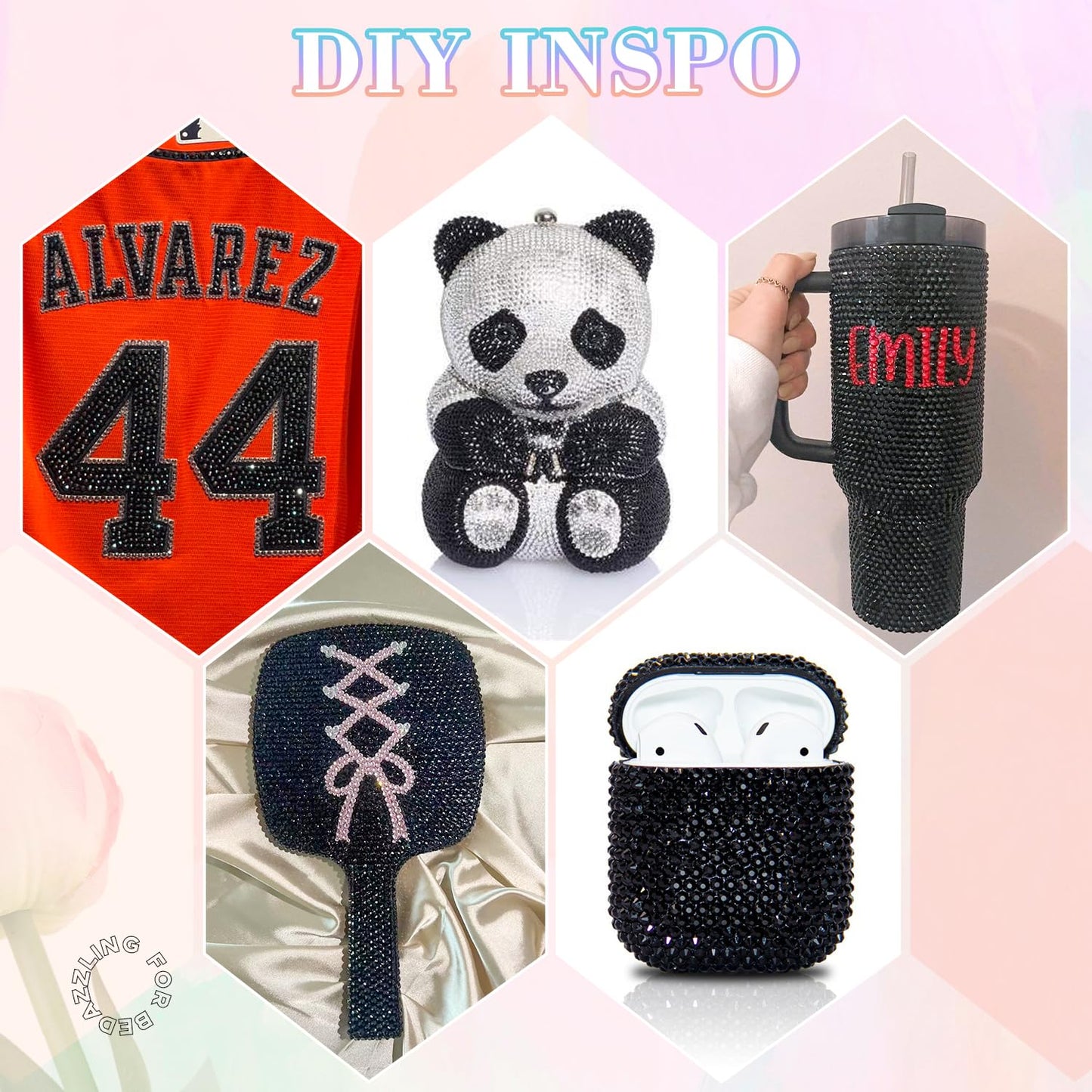 25000Pcs Resin Jelly Rhinestones with Tweezers for Crafting, 2-6mm Mixed Sizes (Black) Non Hotfix Flatback Gems, Bedazzling Crystal for DIY Crafts Clothing Tumblers Mugs Shoes Decor Nail Art-BrightBean Baby