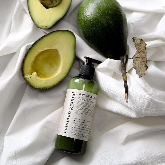 COMMON GROUND Natural Lotion Moisturizer - Paraben & Cruelty Free - Non Greasy, Vegan, Plant-Based, Avocado Oil - All, Men, Women, Eczema, Sensitive Skin (2 x 8.4 fl oz)-BrightBean Baby