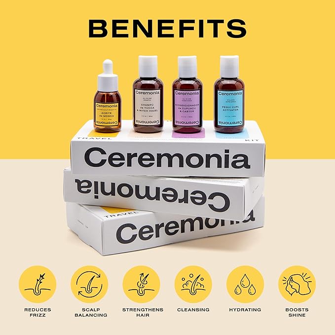 Ceremonia The Waves & Curls Travel Kit Mini Set Ultimate Hair Wellness Bundle for Textured Hair-BrightBean Baby