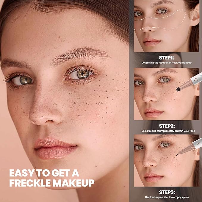 2-in-1 Dual Ended Microblading Freckle Pen & Freckle Stamp,Waterproof Freckle Stamp & Precise 15°Tip for Natural Lifelike Freckle Makeup,Perfect Make up,Last 24Hrs.-BrightBean Baby