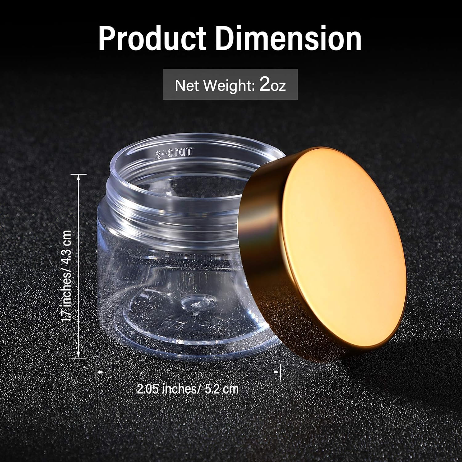 SATINIOR 100 Pcs Plastic Jars with Lids Small Containers Lids Wide Mouth Small Plastic Containers for Lotion Cream Rhinestones Body Butters Travel Storage(4 oz,Gold)-BrightBean Baby