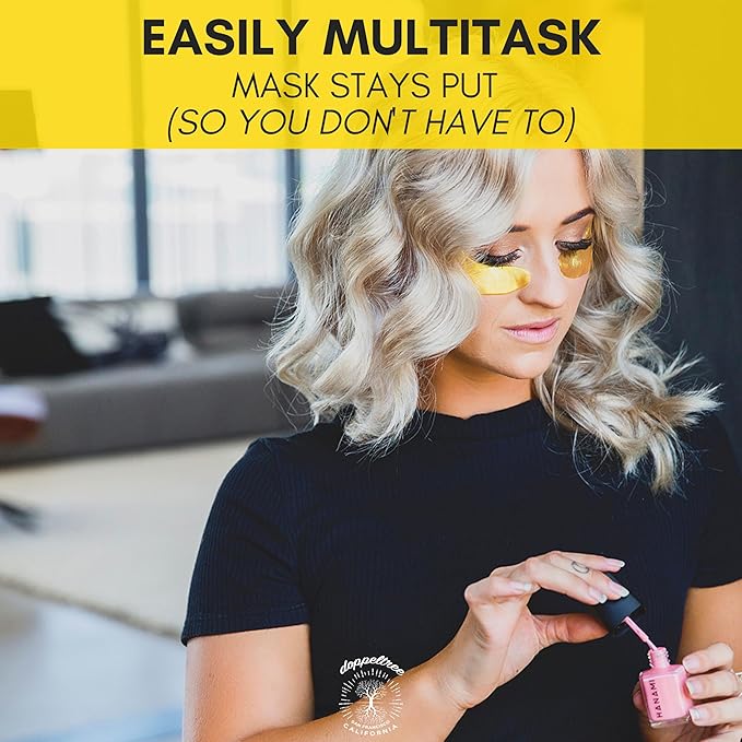 Under Eye Patches & Masks (18 Pairs) - All Natural Anti Aging Treatment for Bags, Puffiness, Wrinkles, & Dark Circles - 24K Gold, Collagen, Hyaluronic Acid, Hydrogel - Formulated in San Francisco-BrightBean Baby