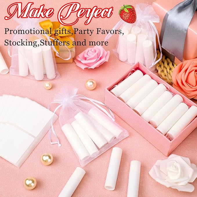 Demissle 150 Pcs Unlabeled Lip Balm Bulk Chapped Stick Blank Mini Lip Balm Gifts Moisturizing Lip Balms Favors for Women Homeless Wedding Bridal Shower Favors Baby Shower Guests Favors(Strawberry)-BrightBean Baby