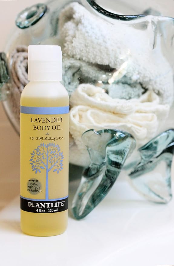 Plantlife Lavender Body Oil - Moisturizing Natural Body Oil for All Skin Types - Nourishing Dry Skin and Making It Feel Soft and Silky for Women & Men - Bath, Body & Massage Oil - 4oz-BrightBean Baby