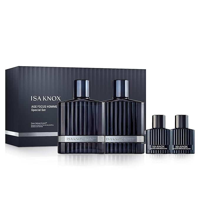 ISA KNOX Age Focus Homme (Premium Skincare Gift Set, 12.2fl oz) - Even Skin Tone & Wrinkle Care. Toner and Lightweight Moisturizer Set , Niacinamide, Adenosine | Korean Skincare,-BrightBean Baby