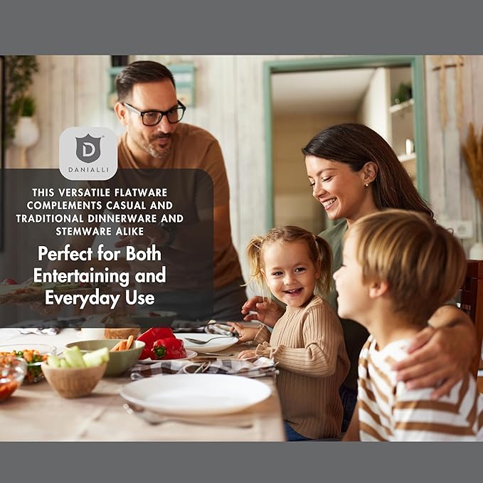 Hammered Silverware Set | Premium 18/10 Stainless Steel Flatware Service for 4 | Heavy-Duty & Dishwasher Safe | Built to Last (20-Piece, Fidenza Hammered)