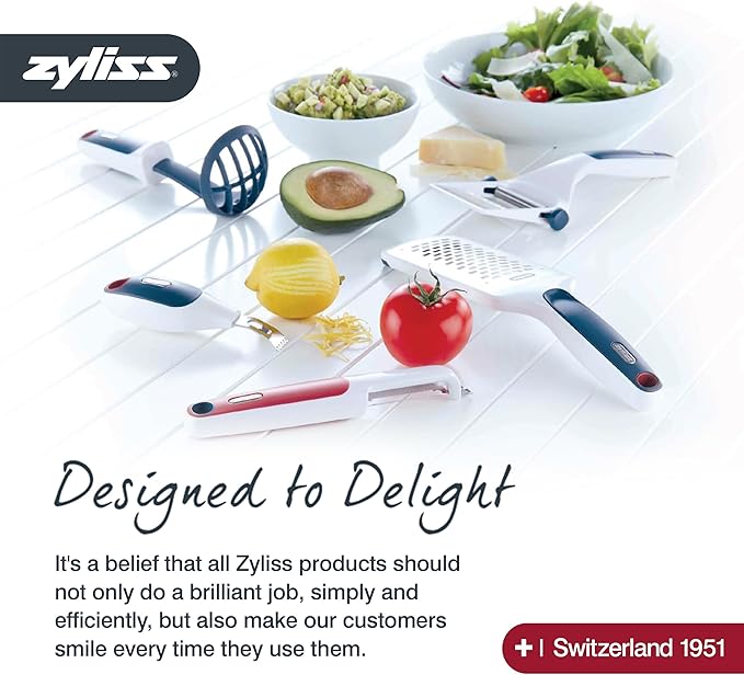 Zyliss Dial & Slice Cheese Slicer - Adjustable, Handheld Cheese Slicer with Stainless Steel Edge and Ergonomic Handle White