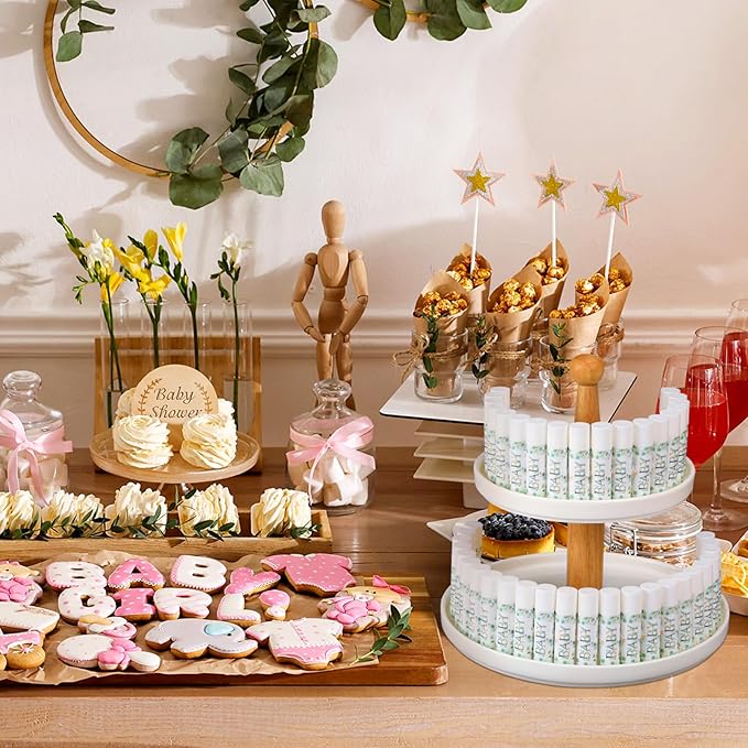 50 Pack Sage Green Baby Shower Lip Balm Party Supplies Bulk for Girls Guests Boys Neutral Baby Shower Gifts Gender Reveal Favors Prizes Souvenirs Winners Thank You Appreciation Gifts-BrightBean Baby