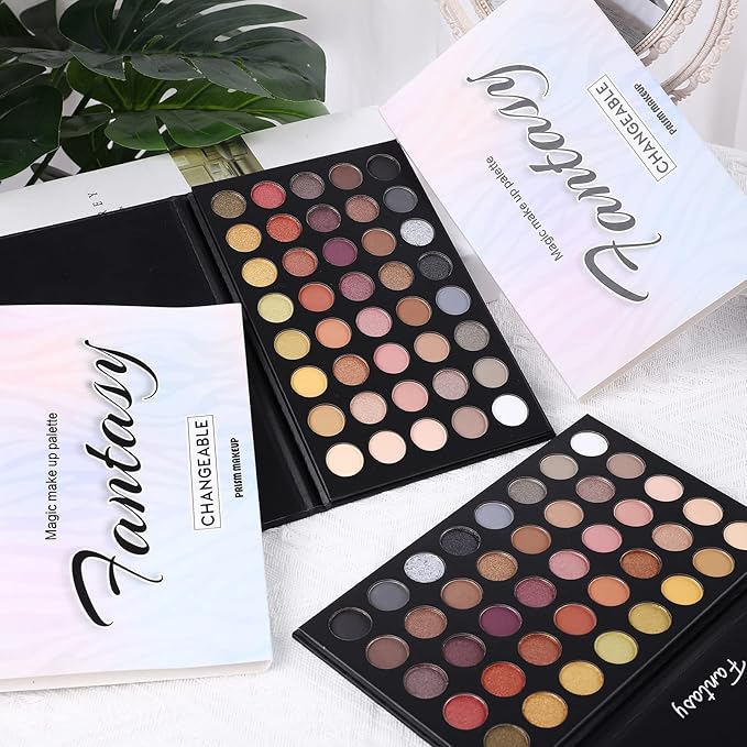 Professional Neutral Smokey Eyeshadow Makeup Palette, Matte Shimmer Metallic Black Grey Dark Goth Eye Shadows for Halloween, Pigmented Warm Smoky Naked Nude Rosy Gold Brown Pallet Daily Make Up Kit-BrightBean Baby