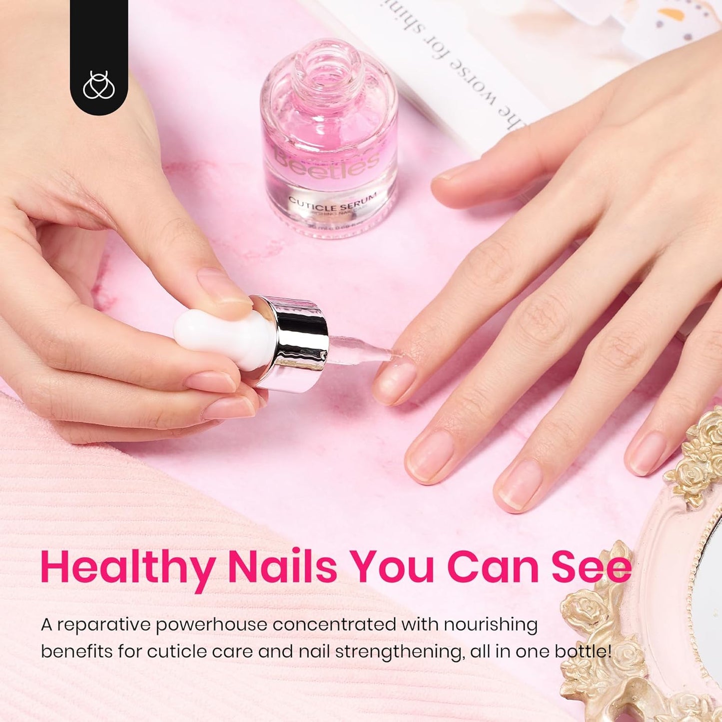 Beetles Cuticle Oil For Nails - 20ml Nail Care Strengthener Oil Stronger Nails Spa and Hand Manicure Essentials Damaged Cuticles for Repaired Thin Nails Nourish Home Nail Gfit for Women-BrightBean Baby