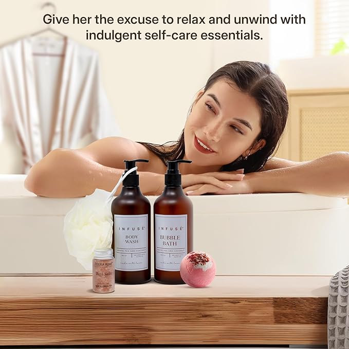 10-Piece Spa Gift Box for Women | Self-Care Set with Eye Mask, Loofa,Bath Bombs,Face Masks,Bubble Bath, Lotion, Body Wash & Bath Salt | Gift for Mom, Grandma, Wife, Bridesmaid or Loved Ones-BrightBean Baby