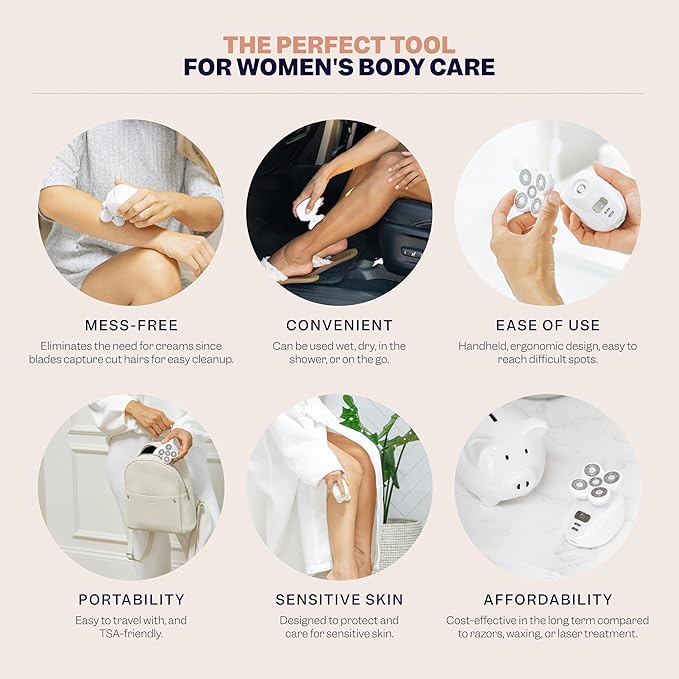 FlexSeries Electric Razor for Women - Silk Smooth Legs, Body Hair, & Pubic Shaver - for Private Area, Sensitive Skin, Bikini Trimmer-BrightBean Baby