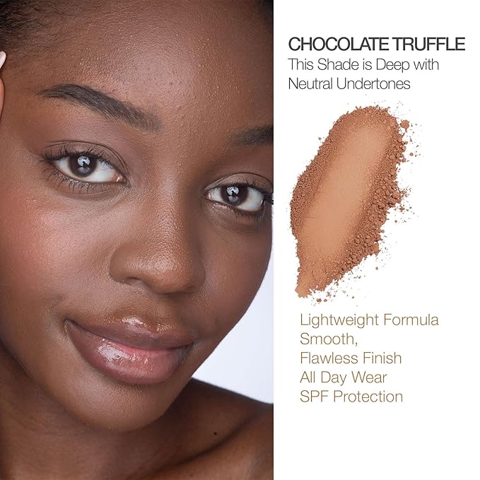 bellapierre Compact Mineral Foundation SPF 15 | Vegan & Cruelty Free Natural Makeup | Full Coverage Matte Foundation | Hypoallergenic | Oil & Talc Free - 0.35 Oz - Chocolate Truffle-BrightBean Baby