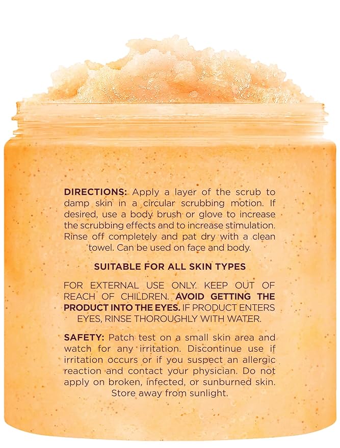 Brooklyn Botany Vitamin C Honey Sugar Scrub for Body 10 oz – Deeply Hydrating and Gently Exfoliating Body Scrub for Women and Men – Moisturizing and Nourishing the Skin-BrightBean Baby