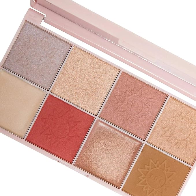 The Beauty Crop - Travel Tea Face Palette - Mediterranean Spring | Highly Pigmented Shades | Richly Toned Palette | Comes in Matte, Creamy, Metallic & Glitter Finish | Long Wearing | Cruelty Free-BrightBean Baby