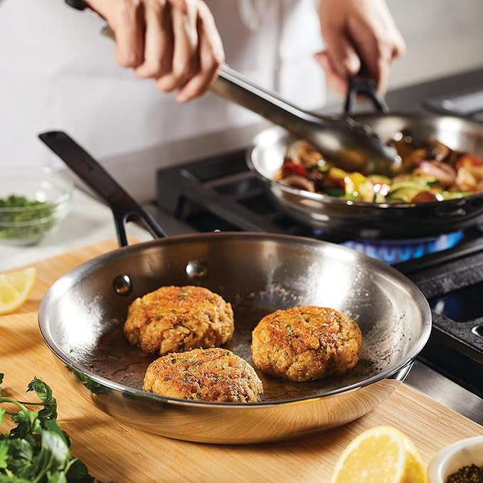 KitchenAid 5-Ply Stainless Steel Frying Pan Set - 8.25" & 10" (Polished)