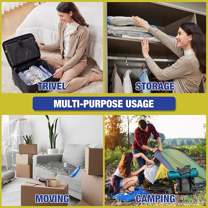 Travel Vacuum Bags with Electric Pump for Luggage and Suitcase, Vacuum Seal Compression Packing Bags for Clothes Clothing, Combo 18 Pack-BrightBean Baby