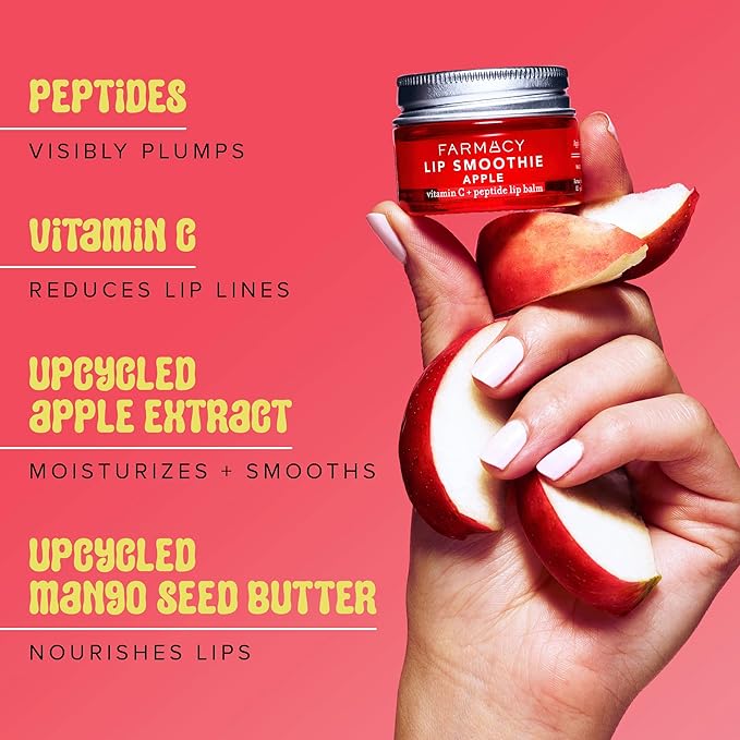 Farmacy Plump + Shine Lip Smoothie Duo - Peptide Lip Balm - Lip Moisturizer & Plumper with Vitamin C - Apple & Mango with High Gloss Finish-BrightBean Baby