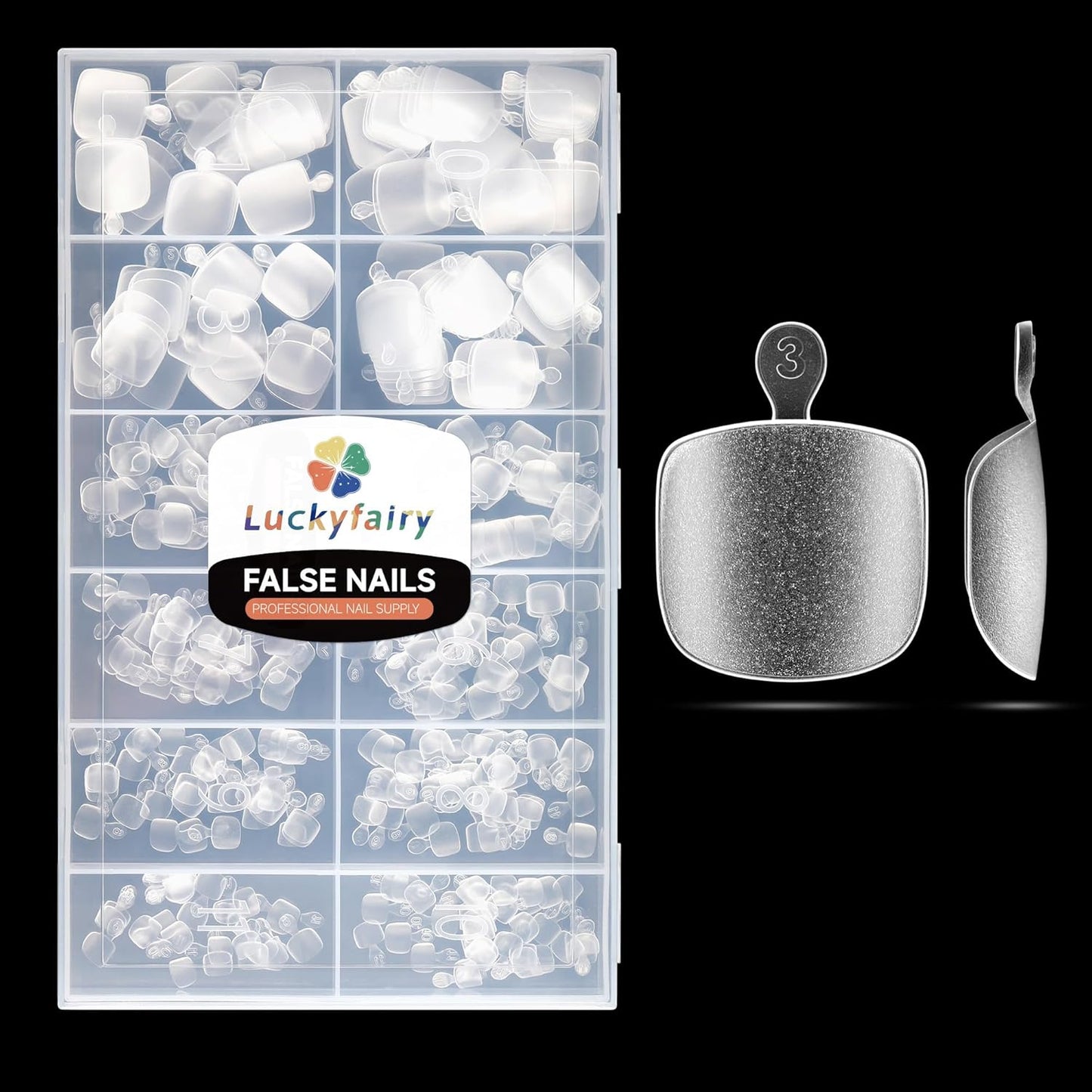 Square Toe Nail Tips, 240pcs Press On Toenails for Women Full Matte Wider Toe Nail Tips, 12 Size Full Cover Short Fake Toenail for Big Toe Nail Extensions Home DIY Nail Salon Soak Off-BrightBean Baby