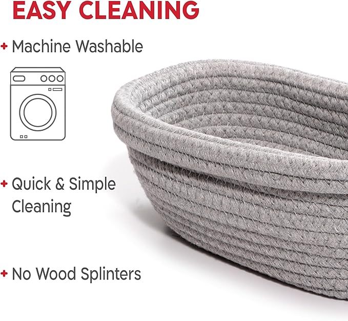 KneadAce Cotton Rope Banneton Bread Proofing Basket Set, Oval & Round Bread Baskets with Liners & Covers for Artisan Bread Baking, Sourdough Bread Baking Supplies