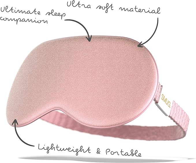 SMUG Satin Sleep Mask & Eye Mask | Travel Sleep Masks for Women & Men | Soft Sleeping Eye Mask to Nourish Skin & Reduce Dark Circles | Eye Sleep Mask Shades to Block Out Light | Pink-BrightBean Baby