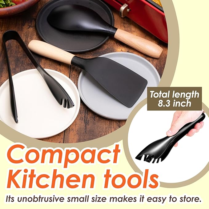 Seki Japan Stylish Kitchen Tool, Flexible Non Stick Heat Resistant Nylon Food Tong, Cooking Serving Pasta Tongs, for Spaghetti, Salad, BBQ, Grilling and Frying