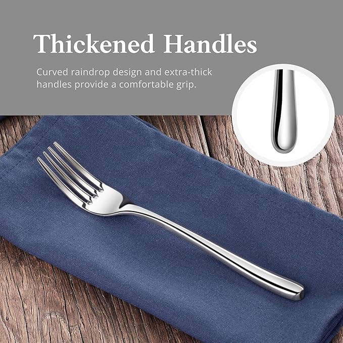 Artaste Rain II Forged 18/10 Stainless Steel (Silver (Set of 12), Salad Fork (7-Inch))