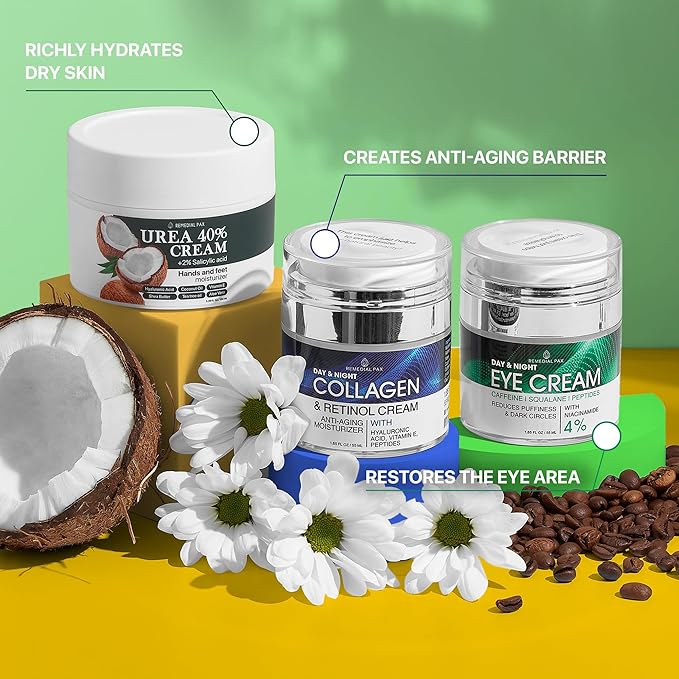 Skincare Gift Set, 10 Anti-Aging Beauty Products for Women & Men, Facial Creams & Moisturizers, Hair Growth Serum, & Hemp Cream, for Hair, Neck, Dark Spots, Scars, Dark Circles, & Dry Skin-BrightBean Baby