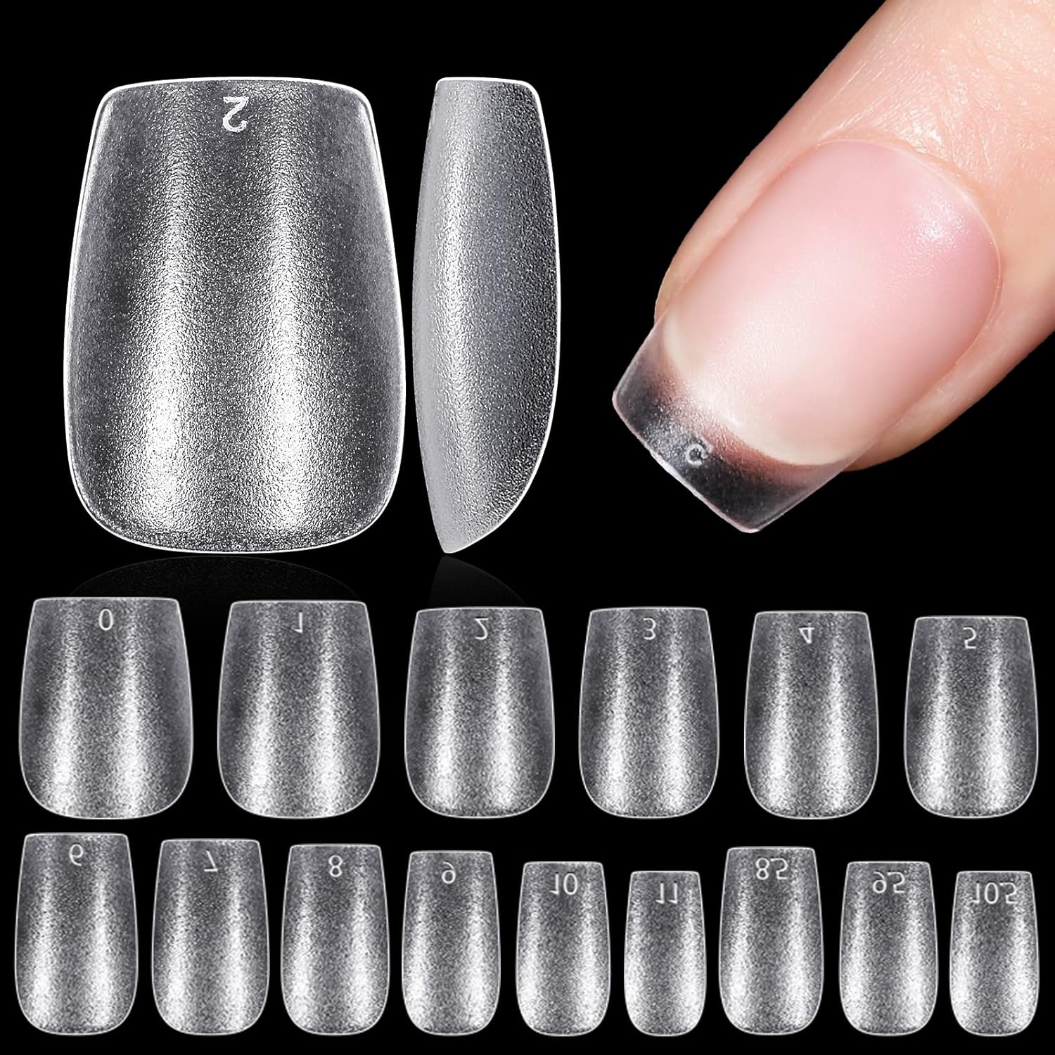 TOMICCA Extra Short Coffin Nail Tips, 240Pcs Full Cover Acrylic Fake nails for Extension Manicure, 15 Sizes Easy Use Soft Pre Shaped Gel Nail Tips for Home DIY and gifts women-BrightBean Baby