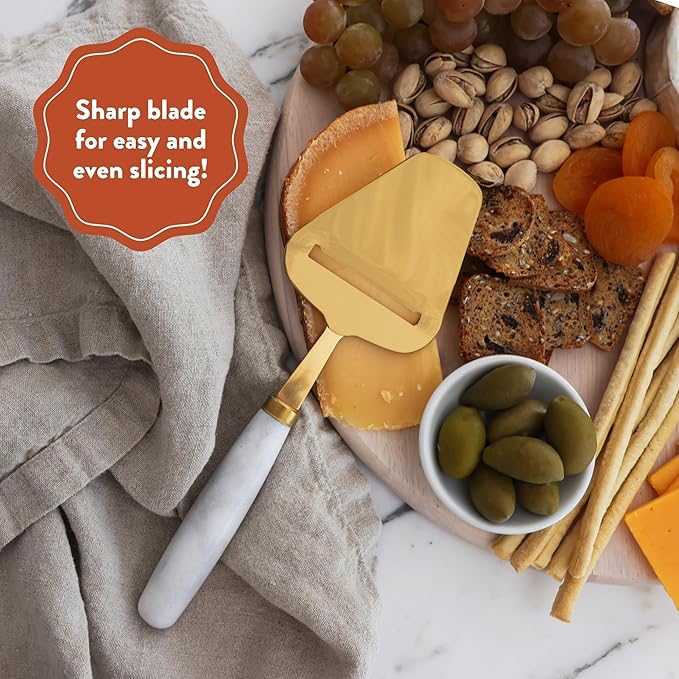 White Marble Cheese Plane/Slicer, Handheld