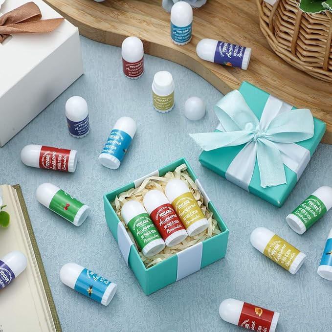 25 Pcs Thank You Gifts Mini Lip Balm Bulk Gifts for Coworkers Inspirational Appreciation Gifts Natural Ingredients Dry Chapped Lip Care Products for Employee Women Teacher, Assorted Flavors-BrightBean Baby