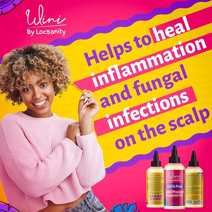 Locsanity Wini Pure 100% Cold Pressed Coconut Oil For Hair and Skin, 4 Fl Oz-BrightBean Baby