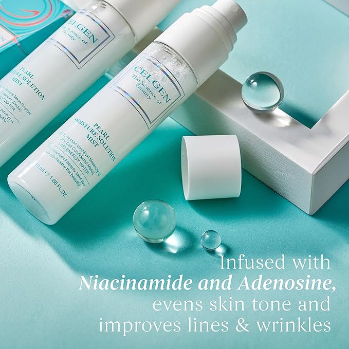 CELGEN] Pearl Moisture Solution Mist – 3-in-1 Toner, Makeup Primer & Setting Spray, Brightening & Hydrating Face Mist, 4.9 Fl. Oz./145ml-BrightBean Baby