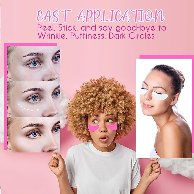 CCbeauty Reusable Under Eye Patches + Eye Cream Applicator Value Set | 100% Silicone Eye Gel Pads | Boost Hydration | Minimize Fine Lines + Wrinkles + Dark Circles | Storage Tin Included | Mango-BrightBean Baby