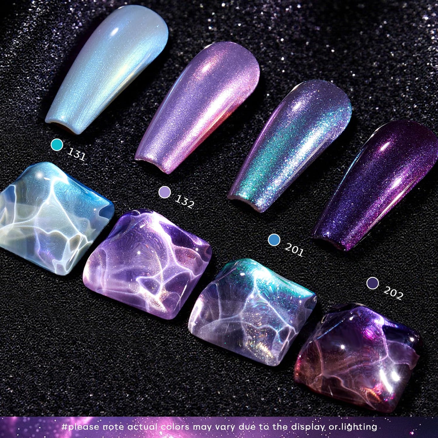 AZUREBEAUTY Holographic Nail Polish Set: 4 Colors Quick Dry Purple Pink Chameleon Fall Winter Natural Fingernail with Top Coat DIY Salon Gift for Women-BrightBean Baby