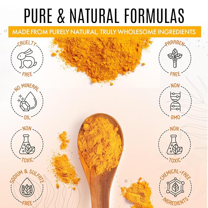 Turmeric Skincare Set - Turmeric Skin Care Products Brightening & Acne - Turmeric Skin Care Kit, Turmeric Skin Care Set - Turmeric Cleanser, Body Scrub, Face Cream & Facial Serum-BrightBean Baby