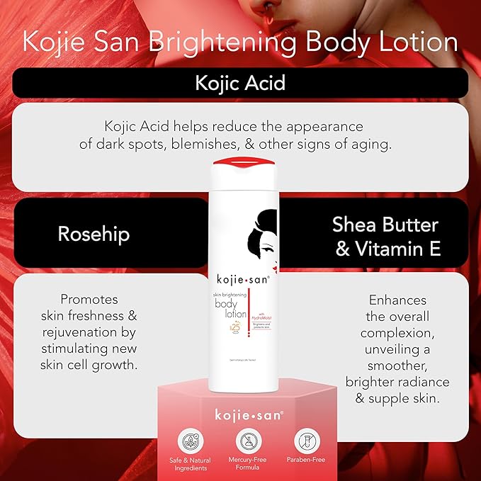 Kojie San Face & Body Complete Brightening Set - 3 x 100g Bars Soap, Body Lotion, Face Cream, Toner, and Face Cleansing Brush - 7pcs-BrightBean Baby