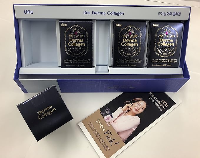 Derma Collagen-Luxury pack (84 tablets * 4 units) -Skin Care with Biotin Vitamin C D E, Collagen peptides and Zinc Selenium for Reduce Wrinkles, Tighten Skin, Boost Hair Skin Nails Joints-BrightBean Baby